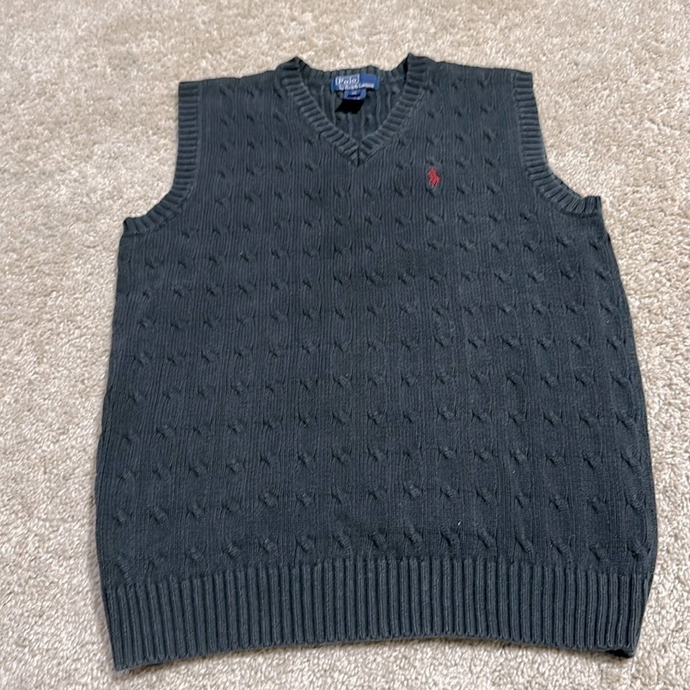 Polo Ralph Lauren Cable Sweater Vest Navy Blue Size XL